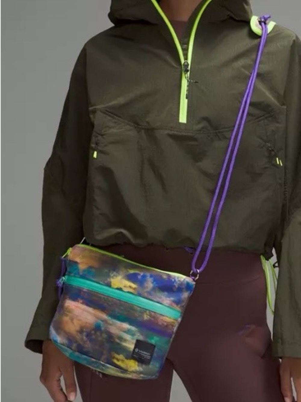 Lululemon Patch Logo Crossbody Convertible Belt Bag Pastel Rainbow Neon Festival